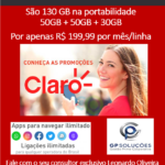 130 GB por R$ 199,99 na CLARO!